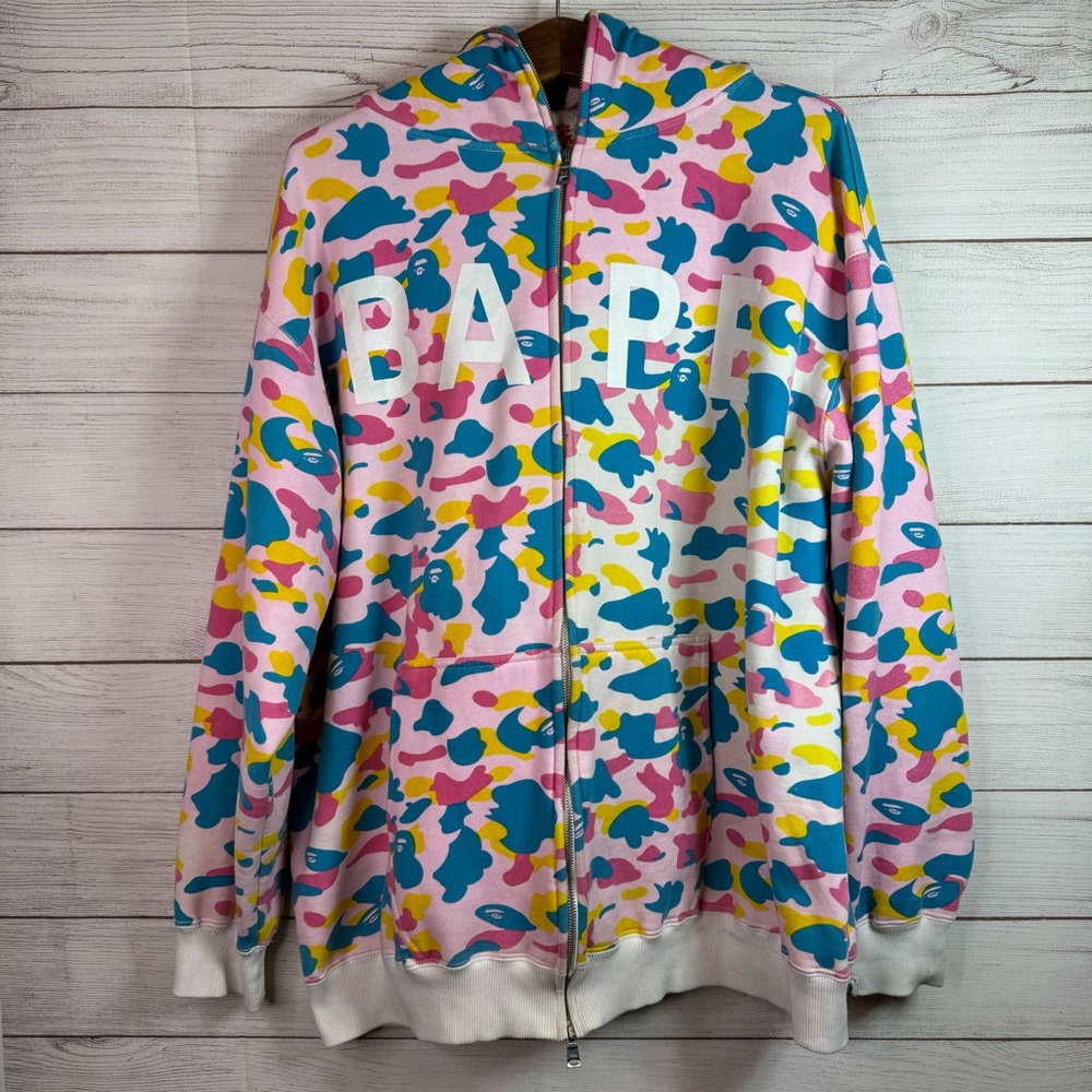 Vintage 2000’s BAPE cotton candy full zip baggy hoodie y2k size 2xl